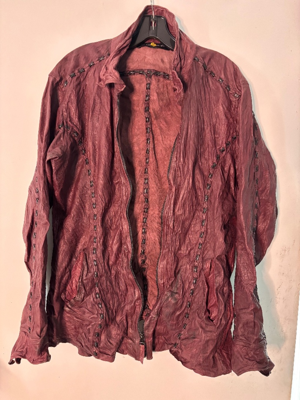 Logan Riese washed leather shirt. The classic go to for many a rockstar over the
